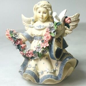 Vtg 2001‎ Sarahs Angels "Cheryl" Figurine Dove Floral Design GrannyCore BabyCore